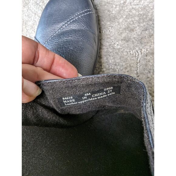 Clarks Navy Leather Slip-on Mules 84616 WOMENS SIZE 6M comfy business casual - Picture 10 of 12